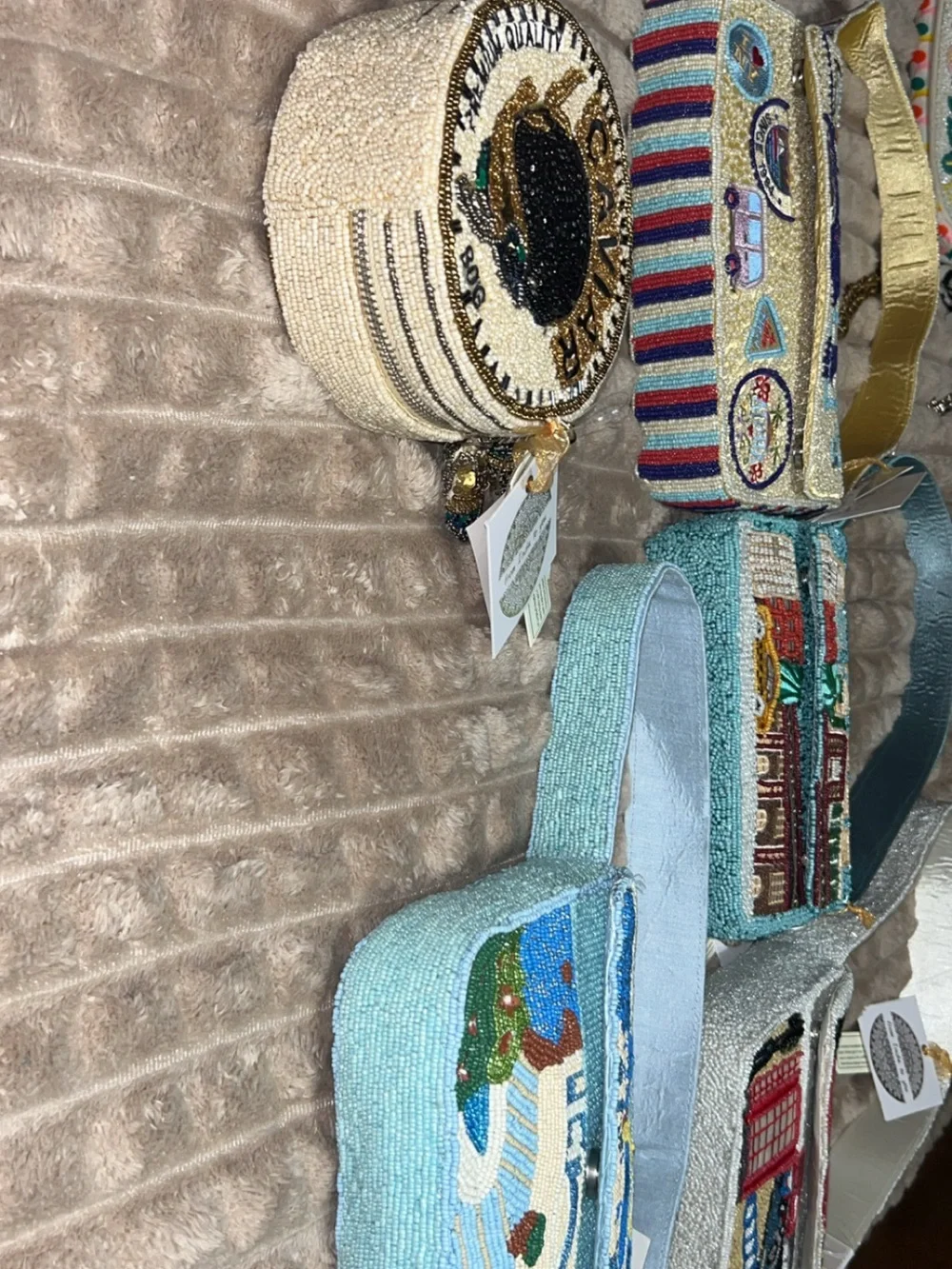 NWT from India to you - Beaded Caviar Novelty bag with gold chain strap